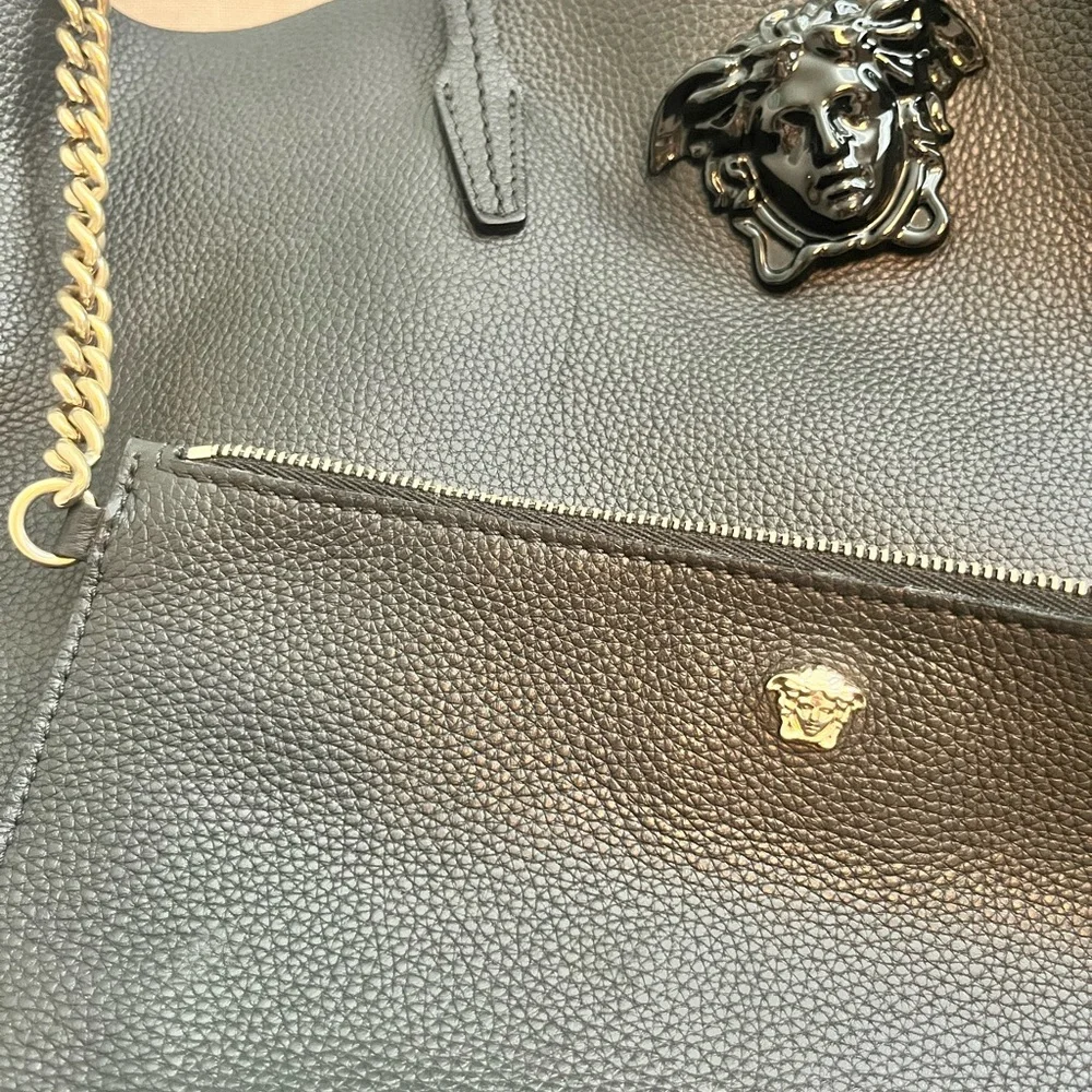 Versace Black Leather Tote Bag - Picture 5 of 8